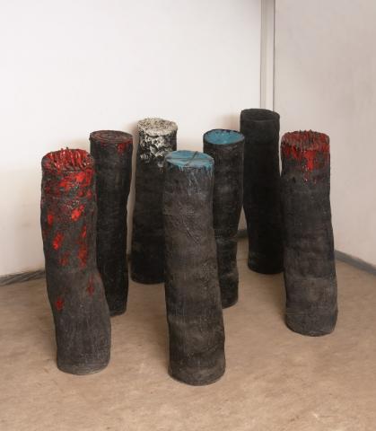 Foresta, 1993 - ceramica e ferro, cad. h. 135 cm