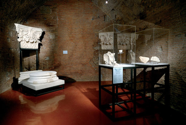 Sezione Memoria dell´Antico: veduta della sala dedicata alla cella del Tempio di Marte Ultore nel Foro di Augusto