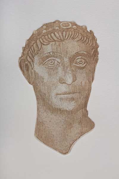 Veljko Mihajlović: Costantino. Acquatinta, 2012, cm 27,00 x 30,00