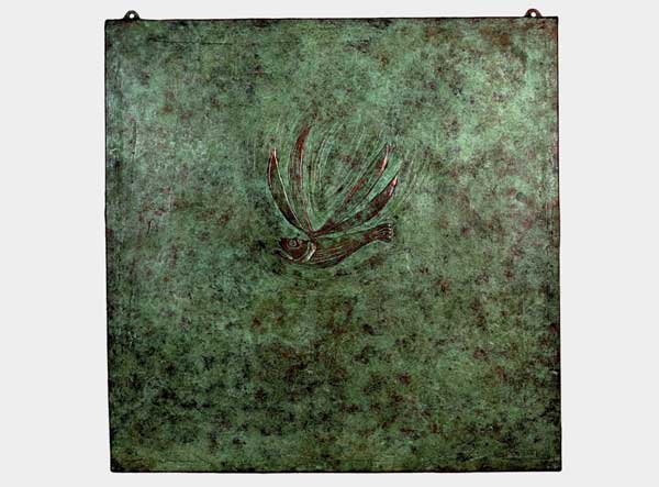 6. BASSORILIEVO. Bronzo patinato fusione a cera persa, 70 x 70 cm 