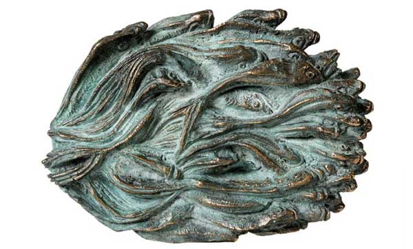 19. FONTANA. Bronzo fusione a cera persa, l. 65 cm