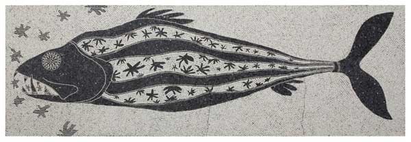 2. MOSAICO. Opus tessellatum biancone e nero marquinia, 300 x 100 cm