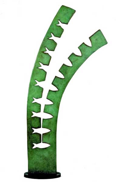 22. STELE. Bronzo patinato fusione a cera persa, h. 140 cm