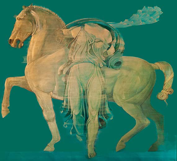 Umberto Passeretti: Pentesilea - Acrilico su tavola 210 x 210 