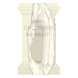 Rilievo ricostruttivo di basamento con iscrizione di Prassitele Rilievo ricostruttivo di basamento con iscrizione di Prassitele