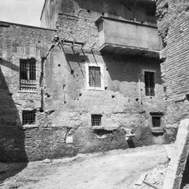 Il tratto nord di via Biberatica durante i lavori del Governatorato