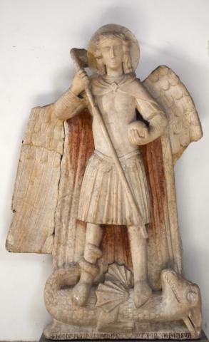 Statua di San Michele Arcangelo (© Azienda Ospedaliera San Giovanni Addolorata, Roma) Statua di San Michele Arcangelo (© Azienda Ospedaliera San Giovanni Addolorata, Roma)