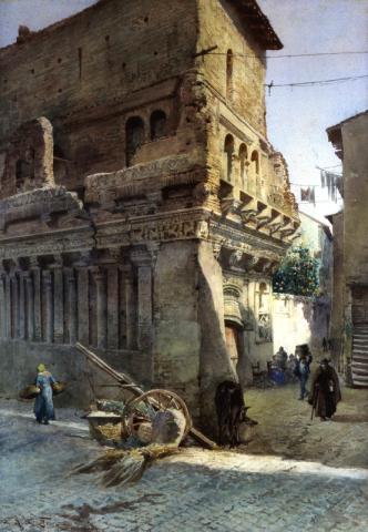 Ettore Roesler Franz, La cosiddetta Casa di Cola di Rienzo (© Museo di Roma) Ettore Roesler Franz, La cosiddetta Casa di Cola di Rienzo (© Museo di Roma)