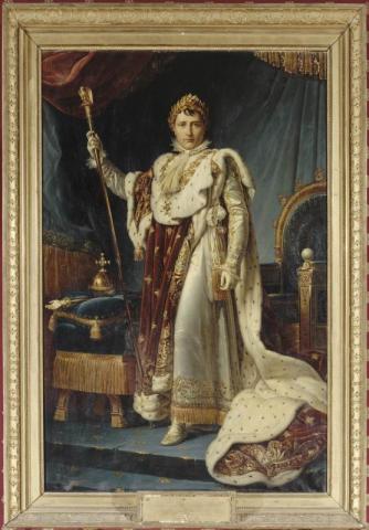 François Gérard, Napoleone con gli abiti dell’incoronazione, olio su tela, 1805 (Ajaccio, Palais Fesch-Musée des Beaux-Arts) © Reunion des Musees Nationaux – Grand Palais