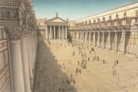Graphic reconstruction of the Forum of Nerva