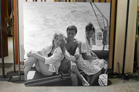 27. Gigantografia immagine del 1960. Lelio Luttazzi con Monica Vitti e Lea Massari
