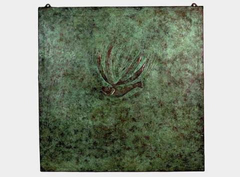 6. BASSORILIEVO. Bronzo patinato fusione a cera persa, 70 x 70 cm 6. BASSORILIEVO. Bronzo patinato fusione a cera persa, 70 x 70 cm