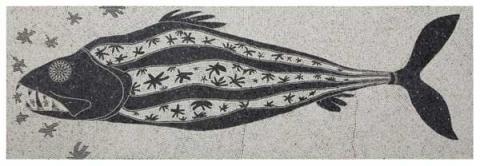 2. MOSAICO. Opus tessellatum biancone e nero marquinia, 300 x 100 cm 2. MOSAICO. Opus tessellatum biancone e nero marquinia, 300 x 100 cm