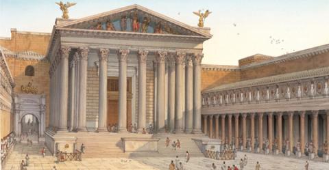 Graphic reconstruction of the Forum of Augustus